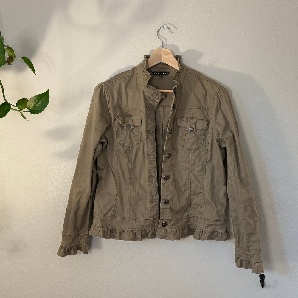 Ruffle Hem Utility Jacket